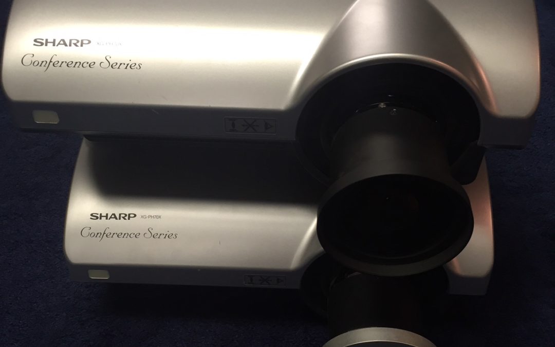 (2) Sharp XG-PH70X projectors-fixed wide lens (x 0.8)